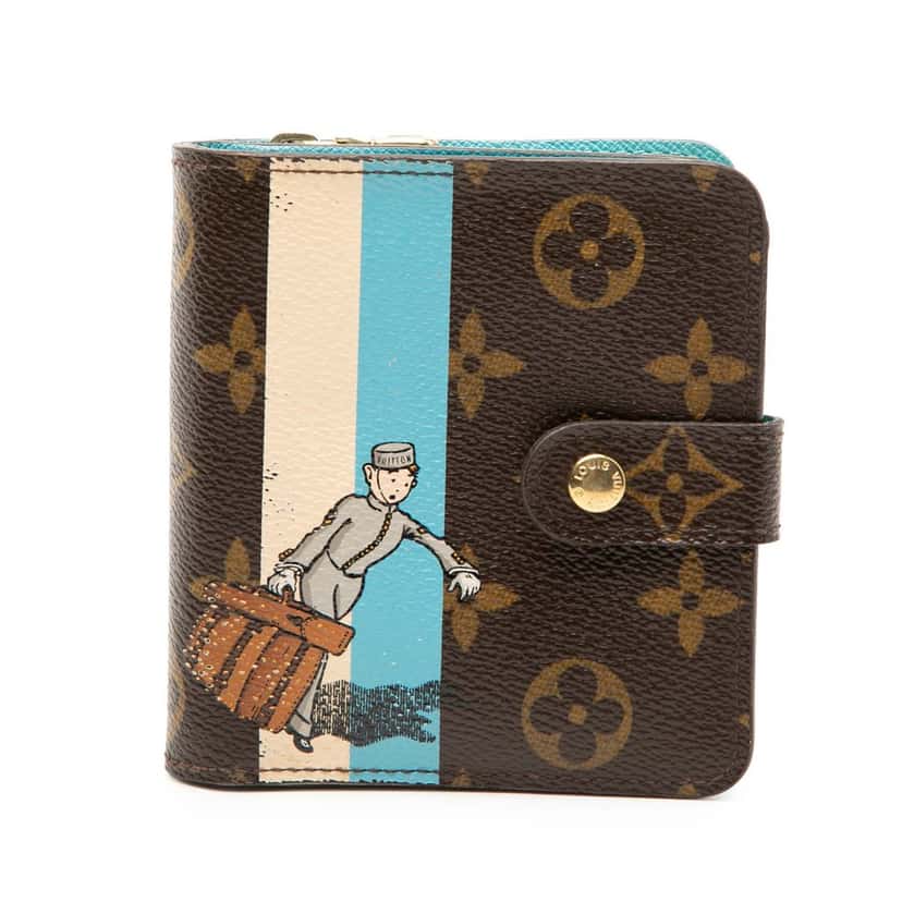 Louis Vuitton Monogram Groom Compact Zippy Wallet Brown Very good condition - Front View