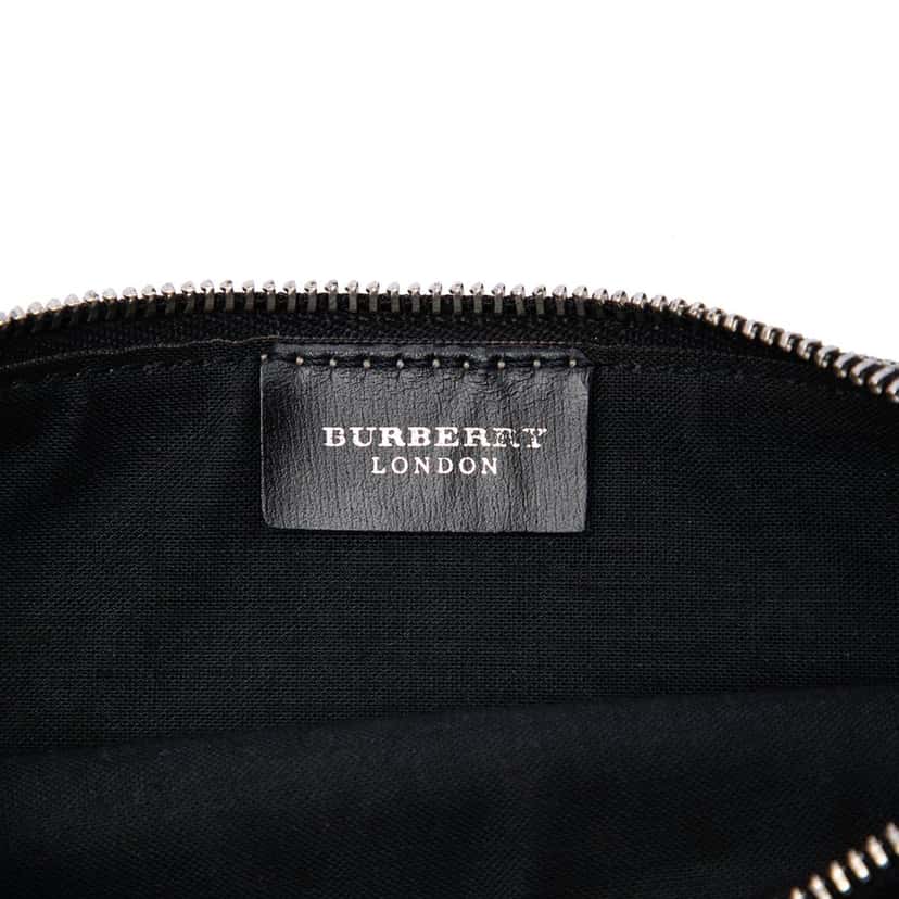 Burberry House Check Canvas Pouch Beige Very good condition - Box View