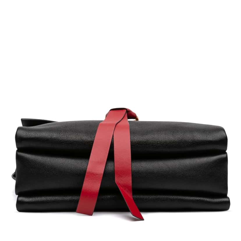 Valentino Medium Colorblock Calfskin Vring Shoulder Bag Black Leather Very good condition - Inside View