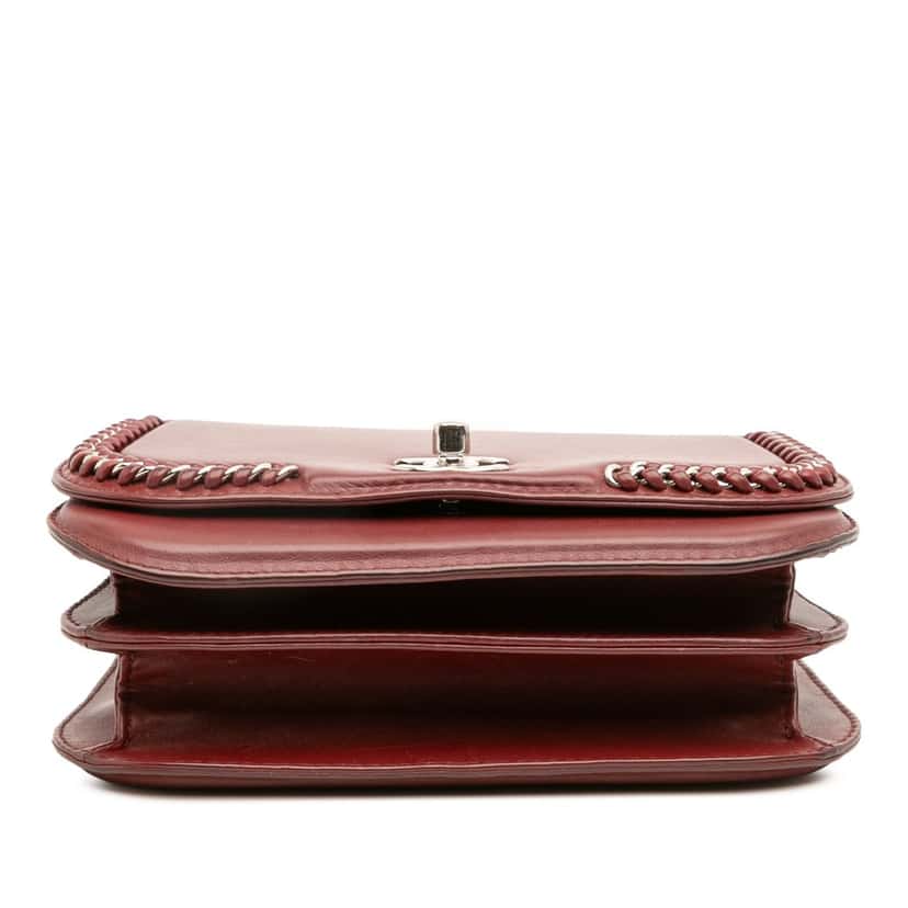 Chanel Small Calfskin Braided Chic Flap Red Leather Very good condition - Inside View