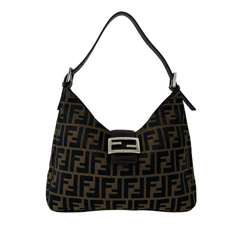 Fendi Zucca Canvas Shoulder Bag Brown Very good condition - Front View