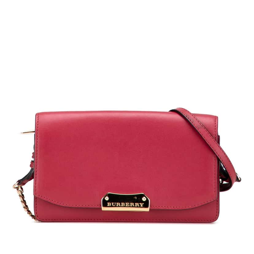Burberry Leather Madison Wallet On Chain Red Leather Very good condition - Front View