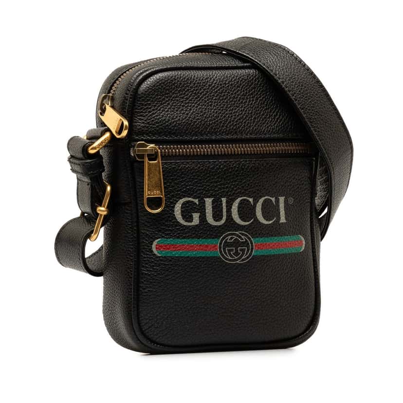 Gucci Gucci Logo Crossbody Black Leather Very good condition - Back View