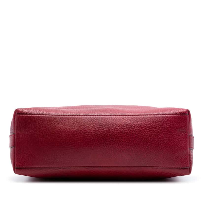 Gucci Small Grained Calfskin Miss GG Satchel Red Leather Very good condition - Inside View