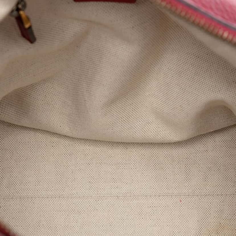 Gucci Small Grained Calfskin Miss GG Satchel Red Leather Very good condition - Model View