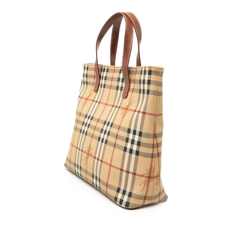 Burberry Haymarket Check Coated Canvas Tote Beige Very good condition - Back View