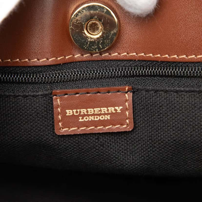 Burberry Haymarket Check Coated Canvas Tote Beige Very good condition - Box View