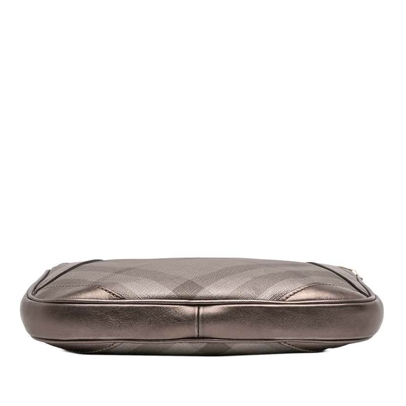 Burberry Supernova Check Canvas and Metallic Leather Crossbody Brown Very good condition - Inside View