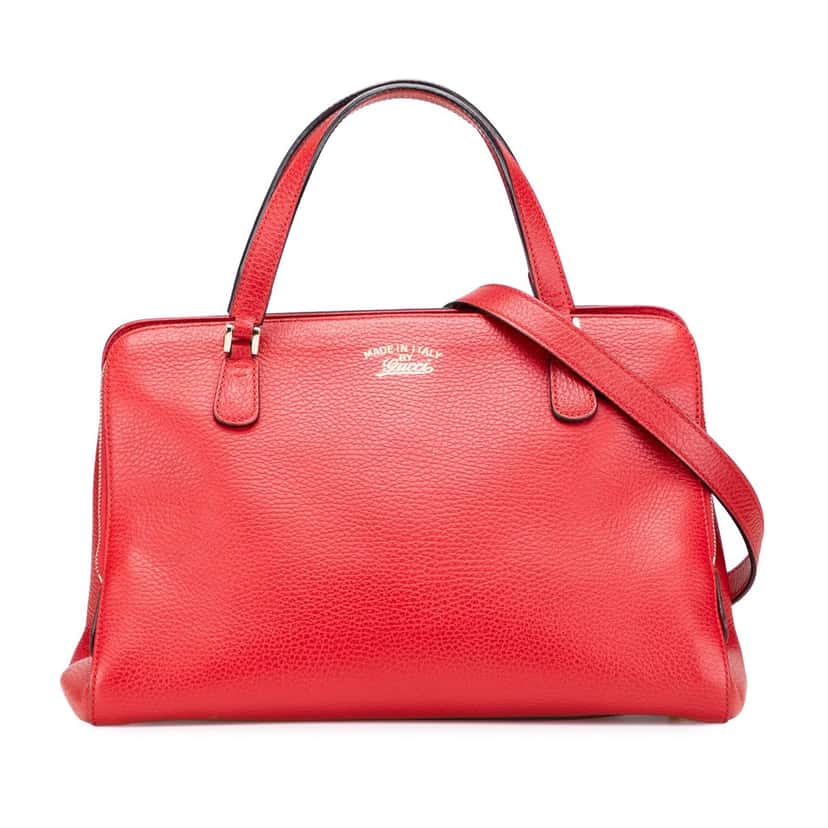 Gucci Calfskin Swing Top Handle Satchel Red Leather Very good condition - Front View