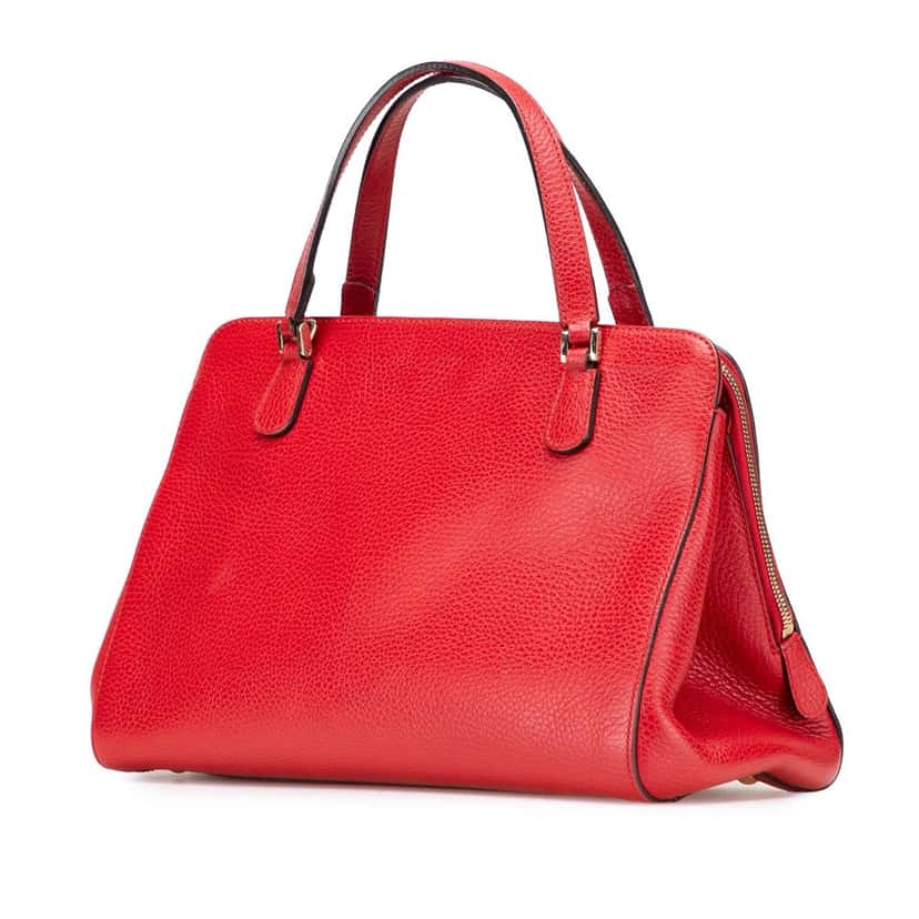 Gucci Calfskin Swing Top Handle Satchel Red Leather Very good condition - Back View