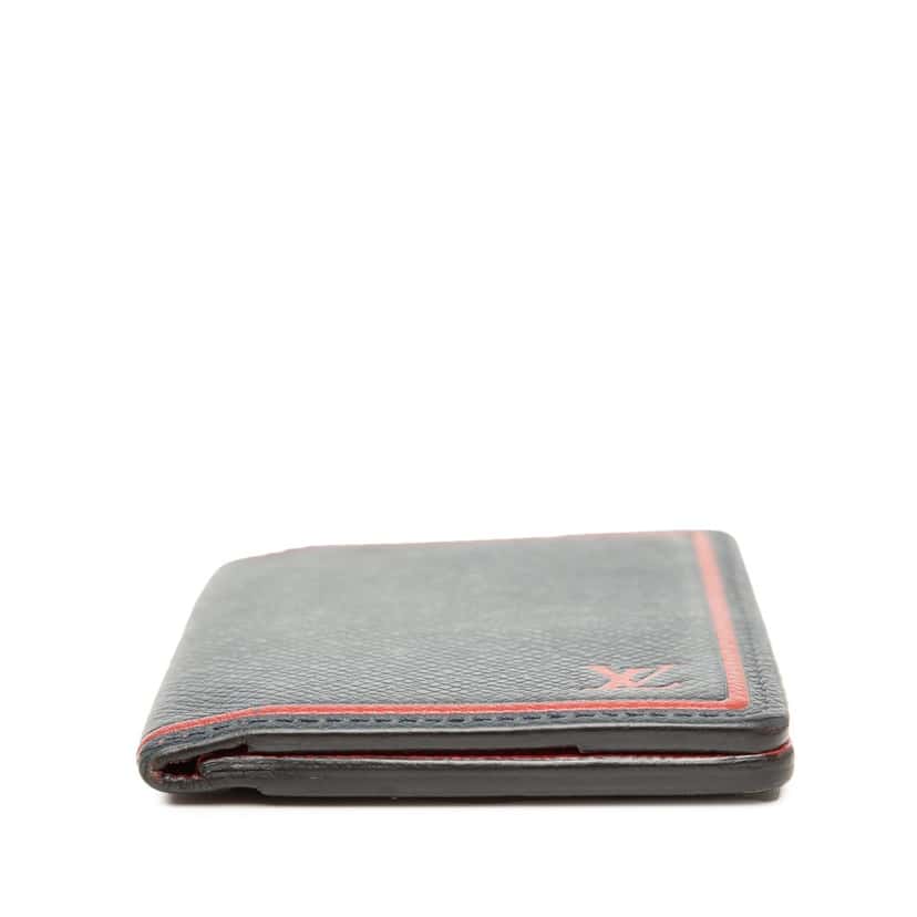 Louis Vuitton Taiga Card Holder Pocket Organizer Blue Leather Very good condition - Inside View