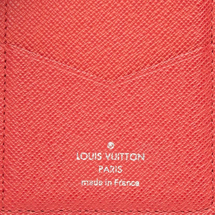 Louis Vuitton Taiga Card Holder Pocket Organizer Blue Leather Very good condition - Box View