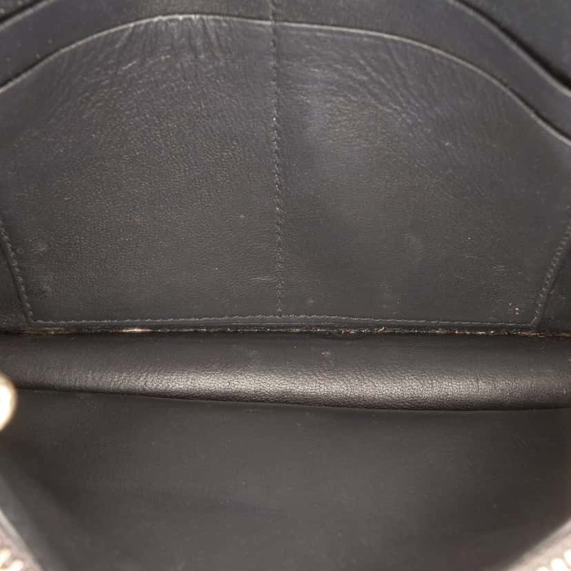 Dior Metallic Patent Microcannage Diorama Wallet on Chain Silver Leather Very good condition - Model View