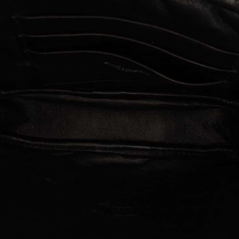 Saint Laurent Mini Grain de Poudre Monogram Lou Camera Bag Black Leather Very good condition - Model View