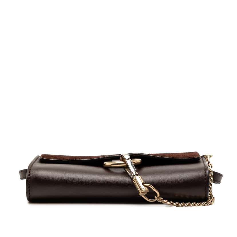 Chloé Mini Calfskin and Suede Faye Crossbody Brown Leather Very good condition - Inside View