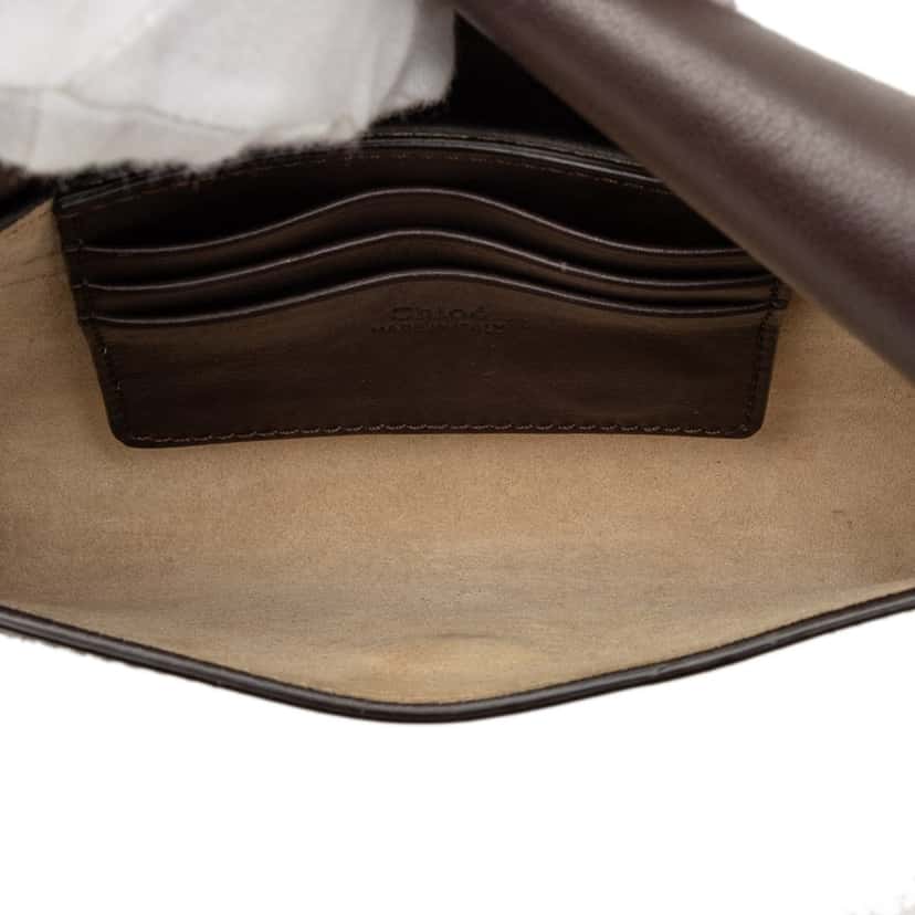 Chloé Mini Calfskin and Suede Faye Crossbody Brown Leather Very good condition - Model View