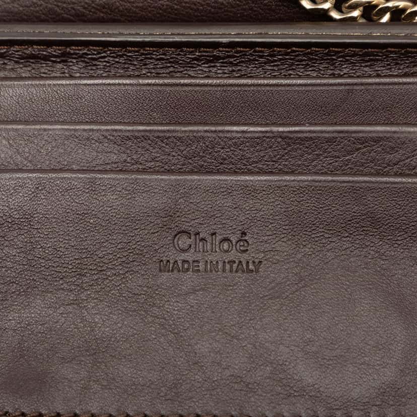 Chloé Mini Calfskin and Suede Faye Crossbody Brown Leather Very good condition - Box View