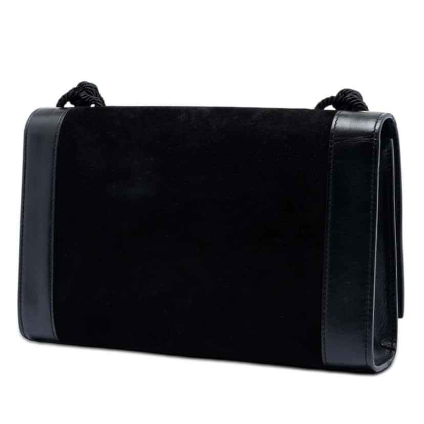 Saint Laurent Medium Suede Rope Stitch Kate Crossbody Black Leather Very good condition - Back View
