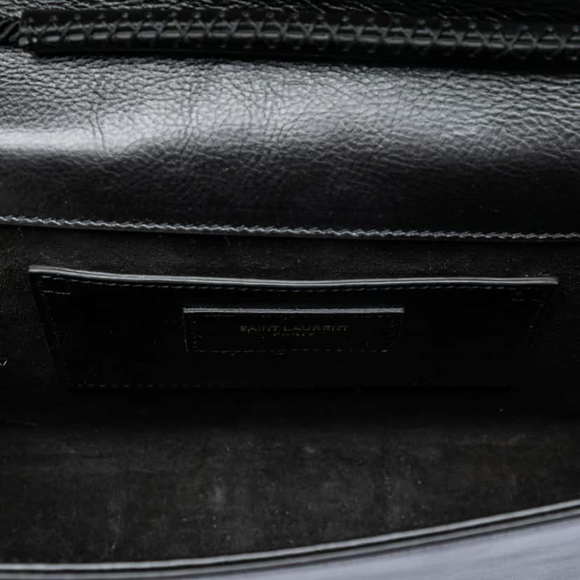 Saint Laurent Medium Suede Rope Stitch Kate Crossbody Black Leather Very good condition - Model View