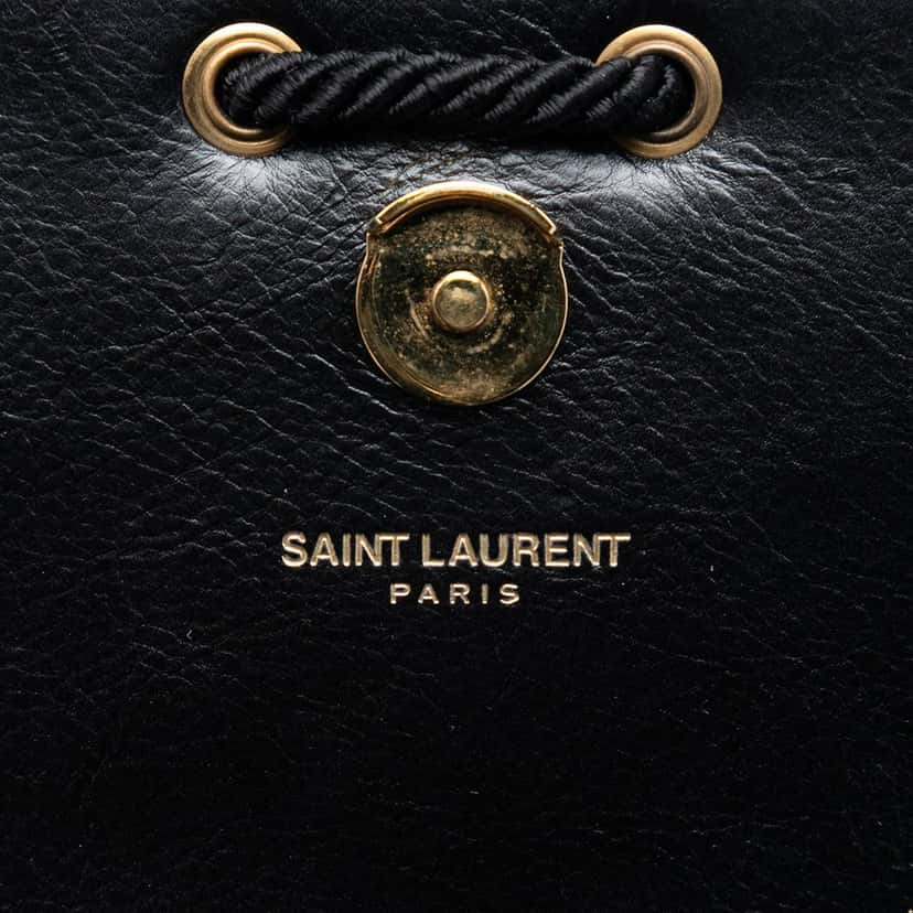 Saint Laurent Medium Suede Rope Stitch Kate Crossbody Black Leather Very good condition - Box View
