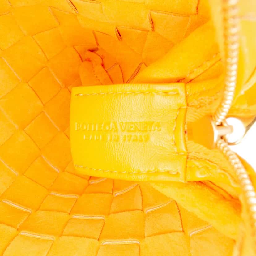 Bottega Veneta Mini Lambskin Intrecciato Loop Camera Bag Orange Leather Very good condition - Box View