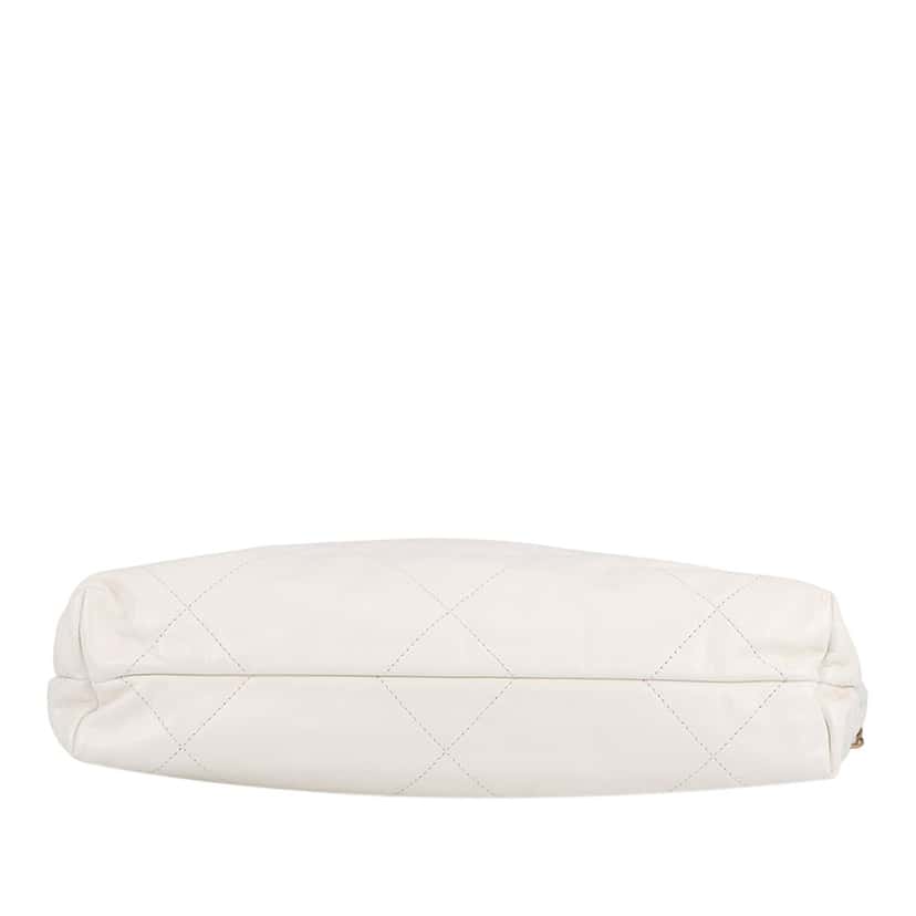 Chanel Small Shiny Calfskin 22 Hobo White Leather Very good condition - Inside View