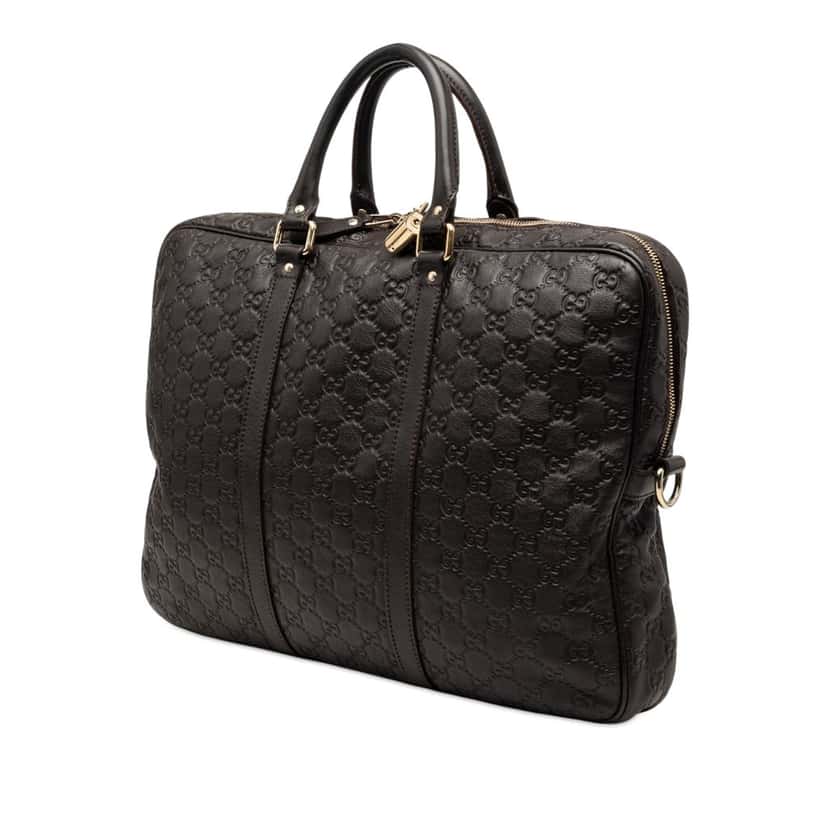 Gucci Guccissima Business Bag Brown Leather Very good condition - Back View