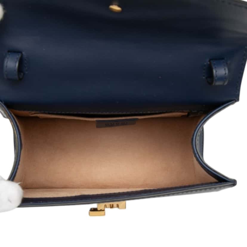 Gucci Mini Leather Sylvie Satchel Blue Leather Very good condition - Model View
