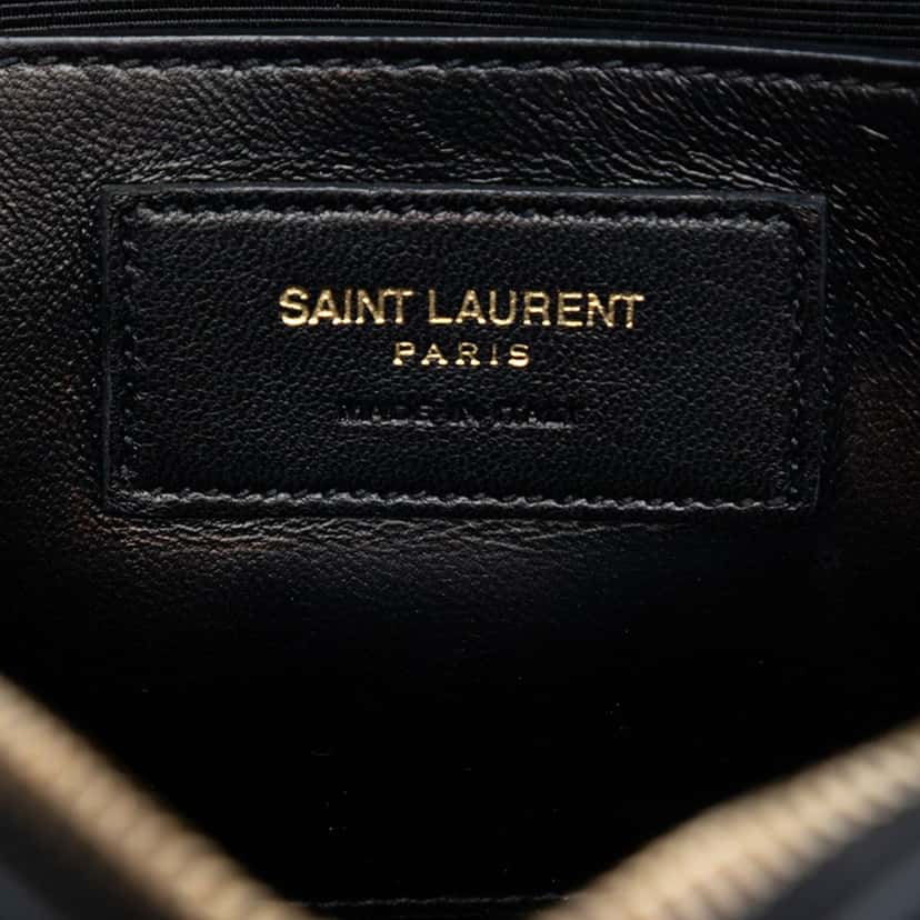 Saint Laurent Medium Grain De Poudre Classic Monogram Camera Bag Black Leather Very good condition - Box View