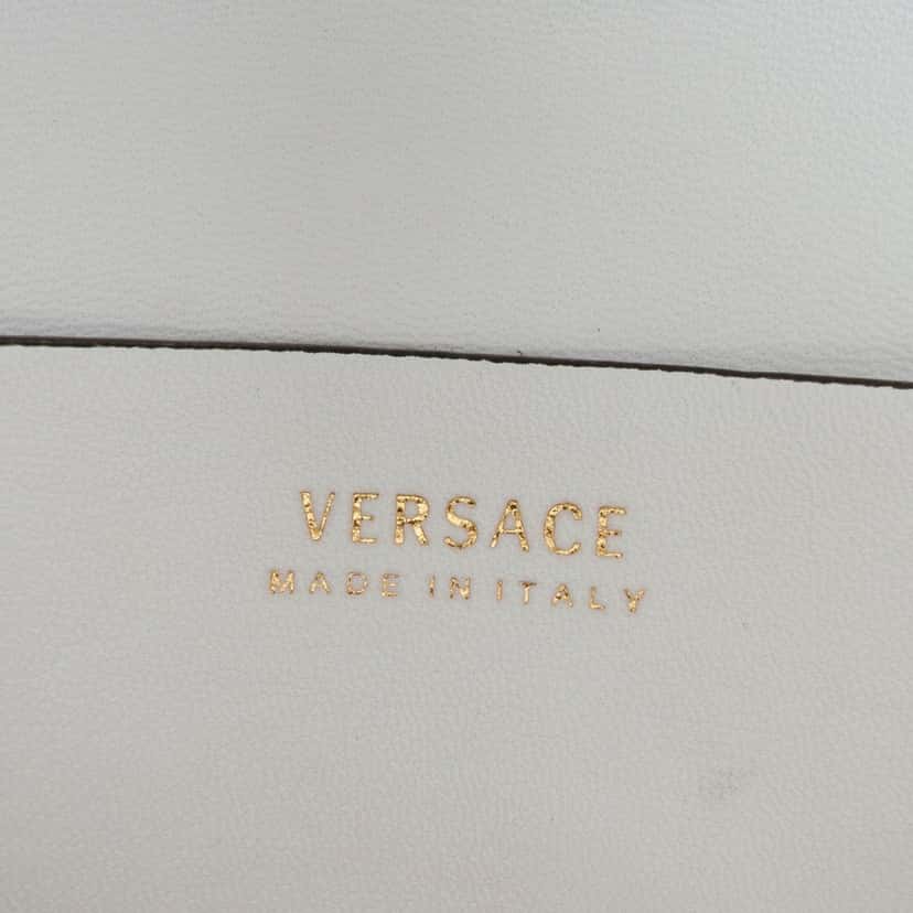 Versace Quilted Nappa Virtus V Crossbody Belt Bag White Leather Very good condition - Box View