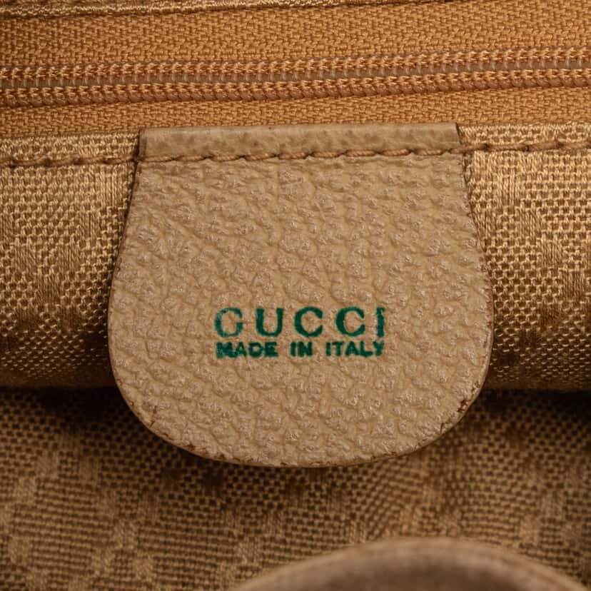 Gucci Suede Bamboo Drawstring Backpack Brown Leather Very good condition - Box View