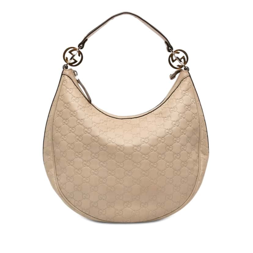 Gucci Medium Guccissima Twins Hobo Beige Leather Very good condition - Front View