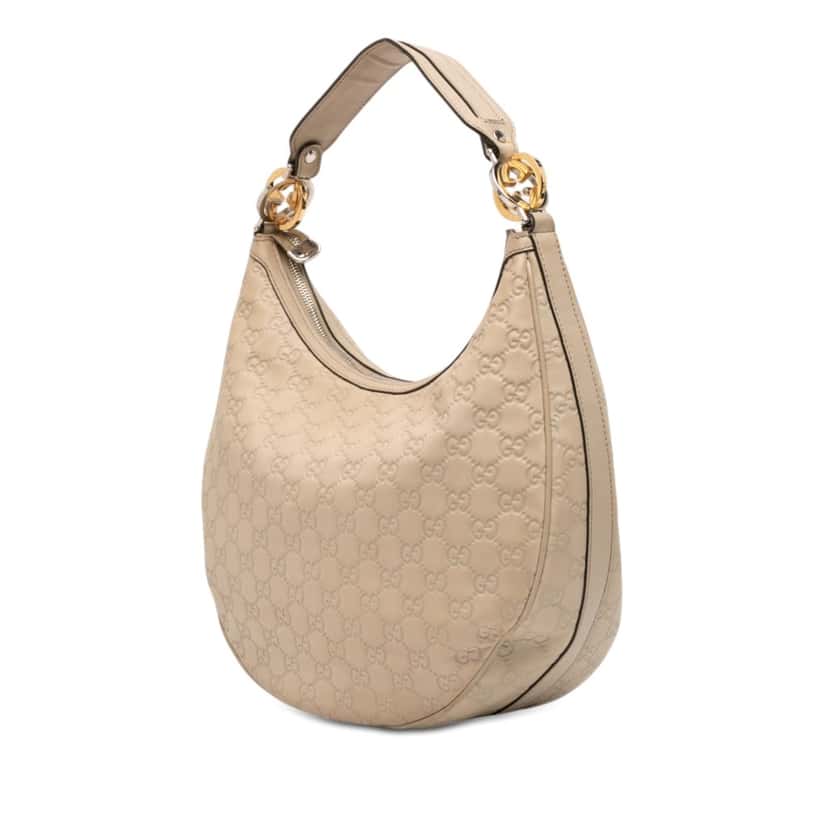Gucci Medium Guccissima Twins Hobo Beige Leather Very good condition - Back View