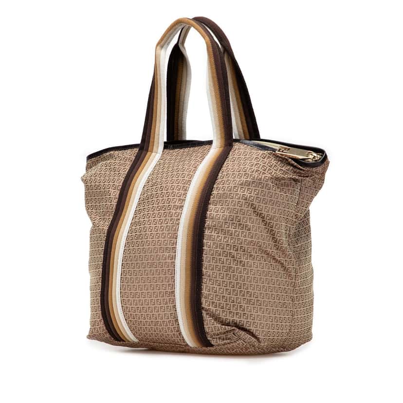 Fendi Micro Zucchino Nylon Tote Brown Very good condition - Back View