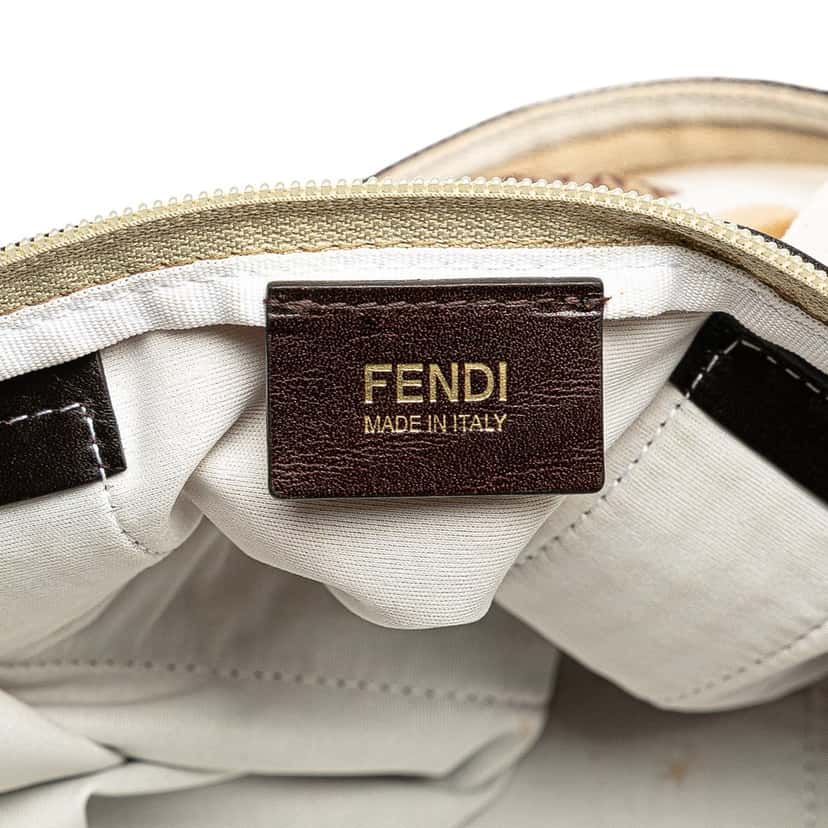 Fendi Micro Zucchino Nylon Tote Brown Very good condition - Box View