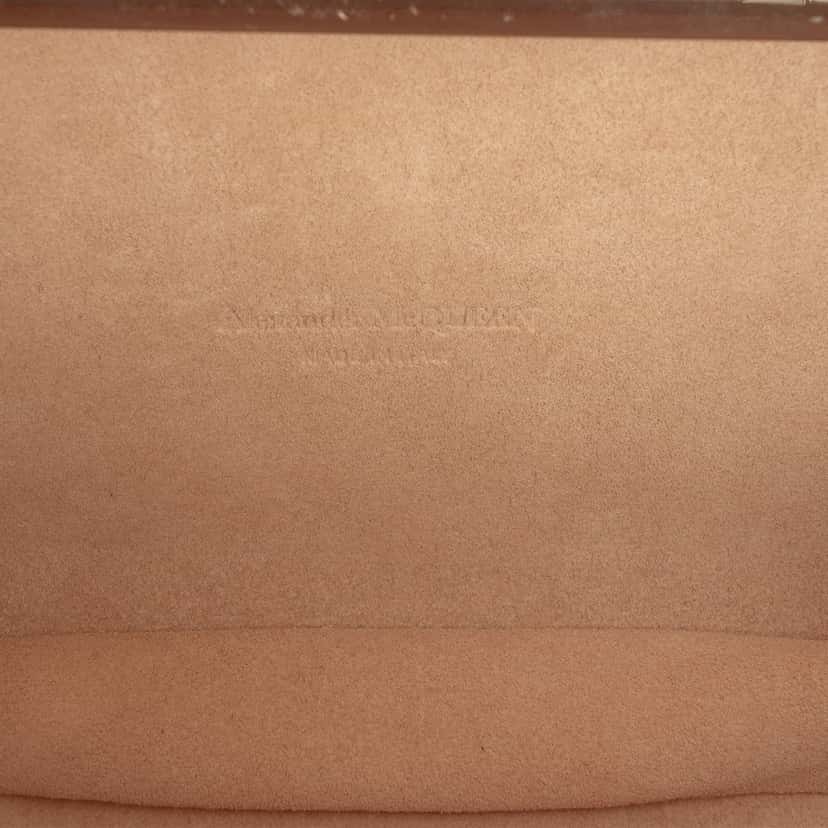 Alexander McQueen Crystal Embellished Satin Spider Clutch Brown Very good condition - Box View