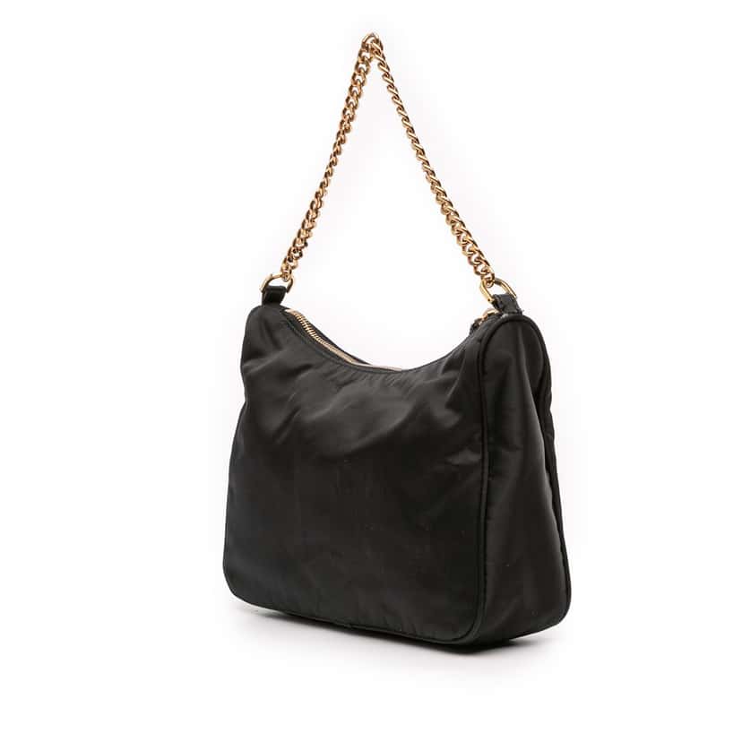 Versace Nylon Tribute La Medusa Chain Satchel Black Very good condition - Back View