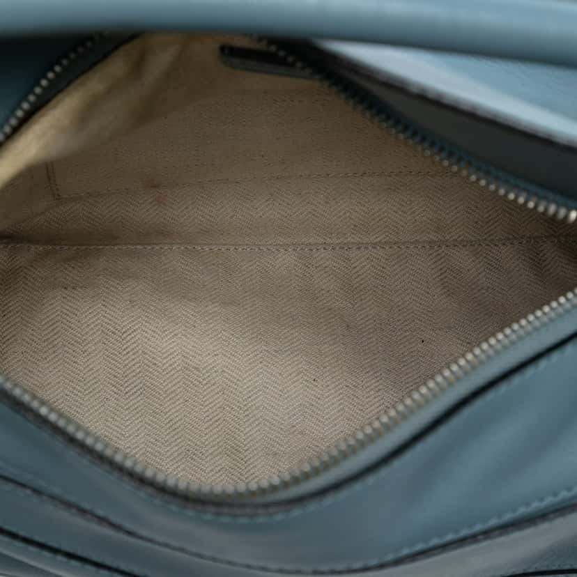 LOEWE Small Calfskin Puzzle Satchel Blue Leather Very good condition - Model View