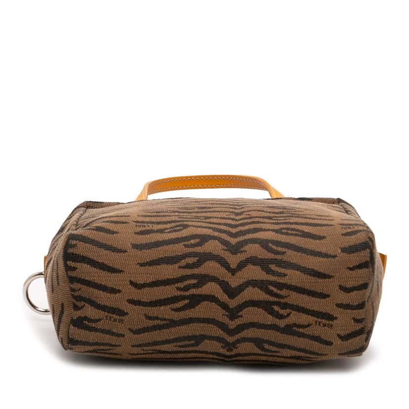 Fendi Mini Canvas Zebra Print Handbag Brown Very good condition - Inside View