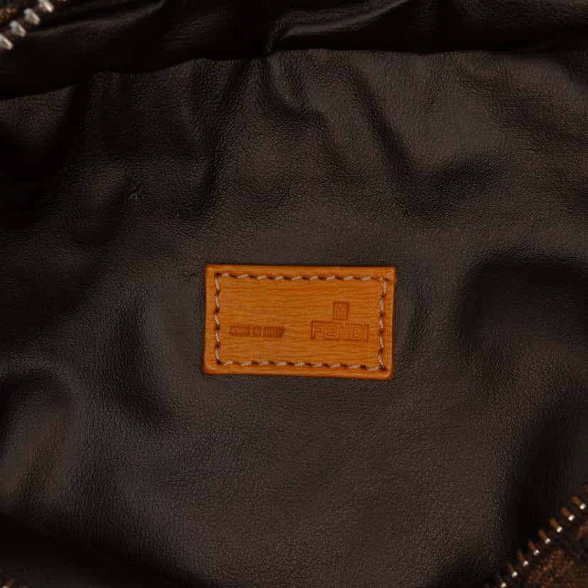 Fendi Mini Canvas Zebra Print Handbag Brown Very good condition - Box View