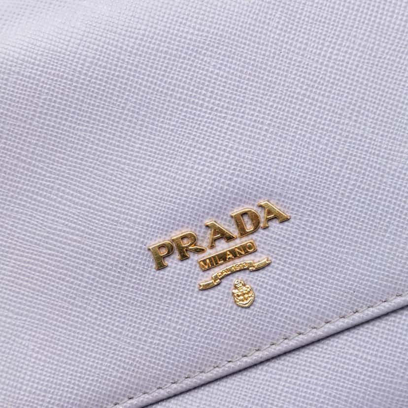 Prada Saffiano Lux Wallet On Chain Purple Leather Very good condition - Box View