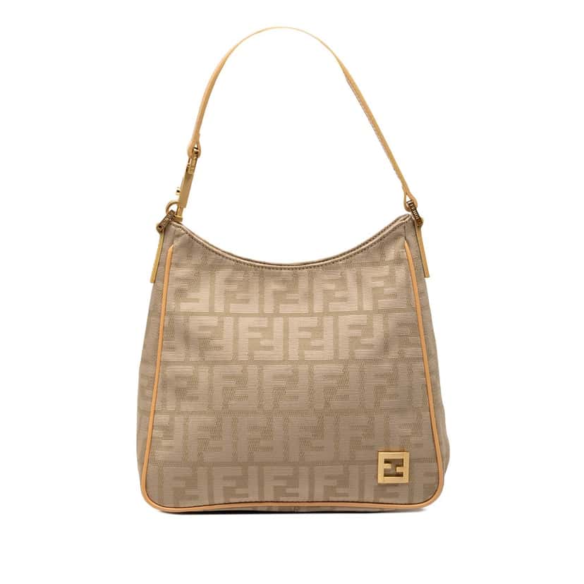 Fendi Zucca Canvas Shoulder Bag Brown Very good condition - Front View