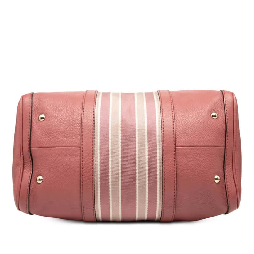 Gucci Medium Calfskin Web Joy Boston Bag Pink Leather Very good condition - Inside View