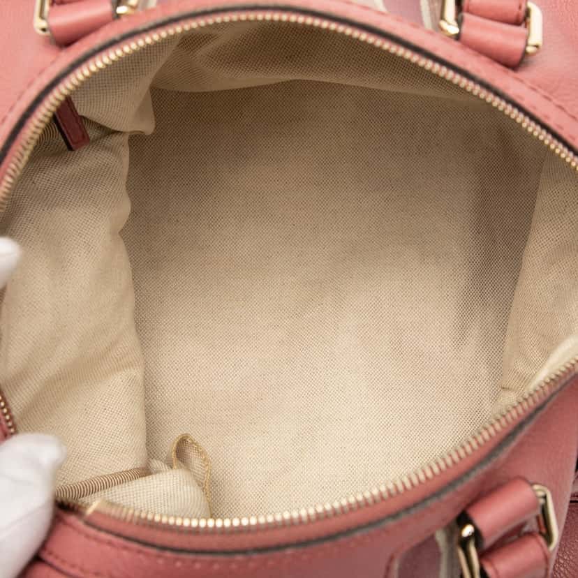 Gucci Medium Calfskin Web Joy Boston Bag Pink Leather Very good condition - Model View
