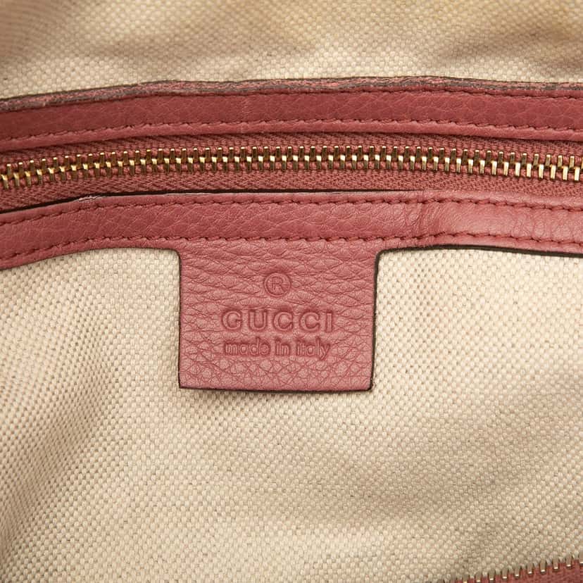 Gucci Medium Calfskin Web Joy Boston Bag Pink Leather Very good condition - Box View