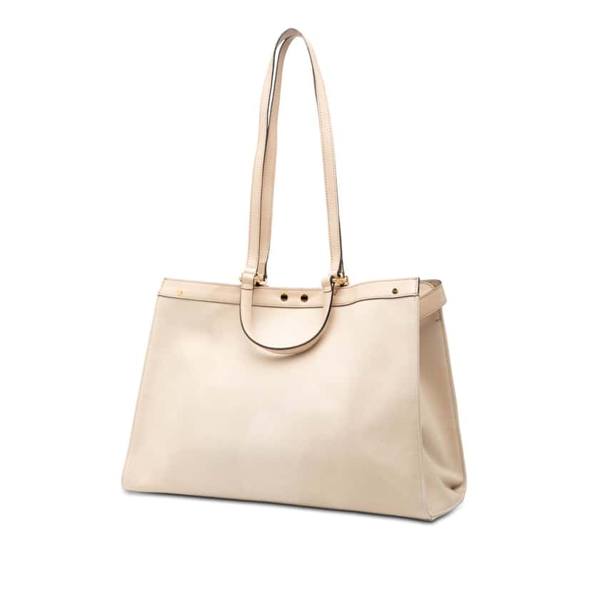Fendi Zucca Embroidered Canvas Peekaboo X Tote Beige Very good condition - Back View