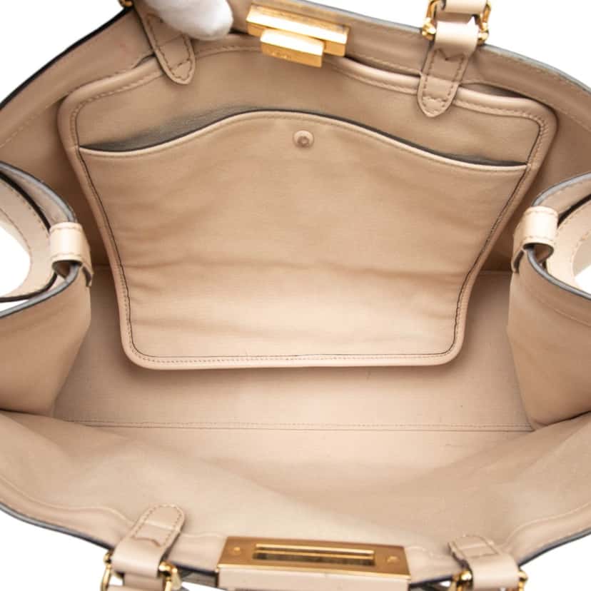 Fendi Zucca Embroidered Canvas Peekaboo X Tote Beige Very good condition - Model View