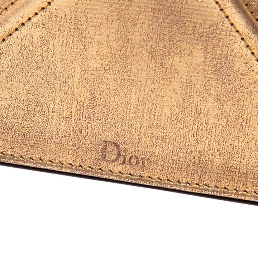 Dior Metallic Calfskin Diorama Wallet on Chain Gold Leather Very good condition - Box View