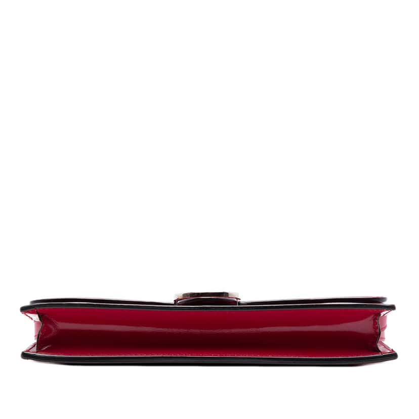 Gucci Leather Interlocking G Dollar Wallet On Chain Red Leather Very good condition - Inside View