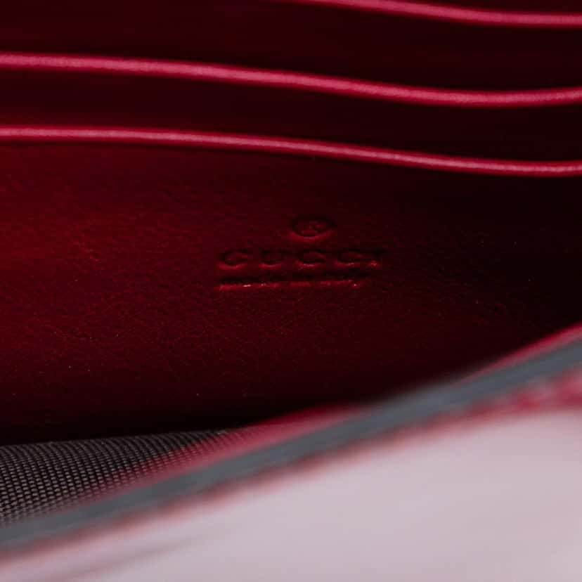 Gucci Leather Interlocking G Dollar Wallet On Chain Red Leather Very good condition - Box View